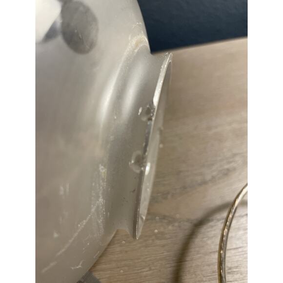 Vintage Alabaster Floral Table Lamp 16” Frosted Etched Glass Shade Rim Chips - Picture 7 of 9